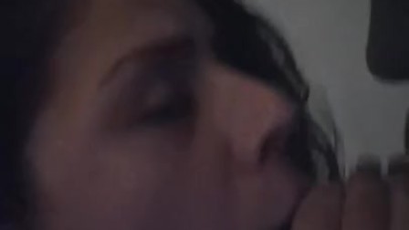 Sucking big ebony cock cum on my face and mouth