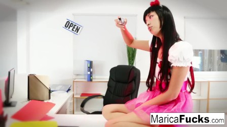 Marica Hase uses a glass toy