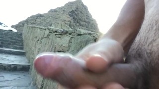 Public wank at view point