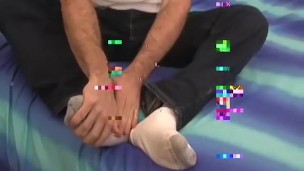 Sexy cowboy Jeff massages his toes and jerks off