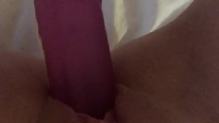 Trying to take a dildo that’s too big for my pussy