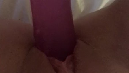 Trying to take a dildo that’s too big for my pussy