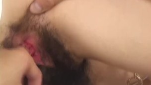 Hairy asian teen Gives Intense blowjob and is Then Thoroughly Fucked By BF