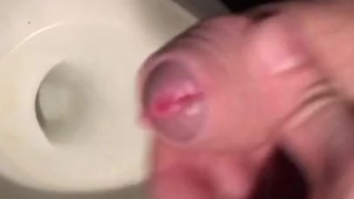 Stroking my Cock before taking a Piss