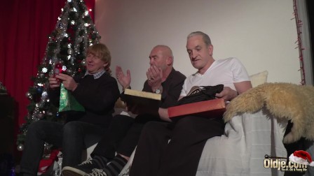 Old Young Orgy 9 Old Men 2 teens hardcore Christmas group fuck special