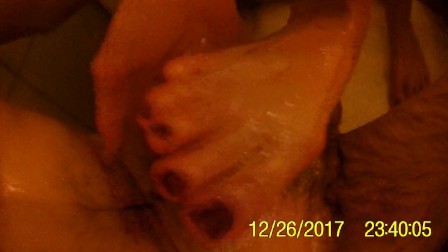 unexpected footjob in the shower, Maja made me crazy tonight!!! =)