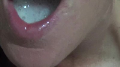 my sexy cum eating girlfriend, cumplay, cum bubbles & cum gargling ...
