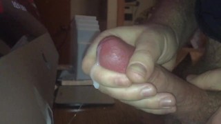 Slow motion cumshot on screen