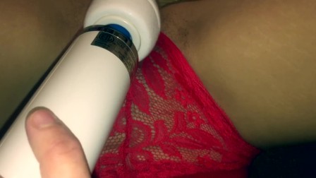 First Time Hitachi Use for Horny Girl with Throbbing Pussy