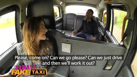 Female Fake Taxi Big ebony cock stretches sexy slim drivers tight holes