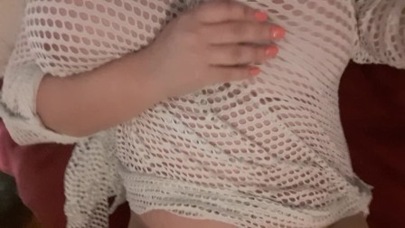 BBW teen RUBS HER HUGE TITS AND PUSSY FOR A BIT!!