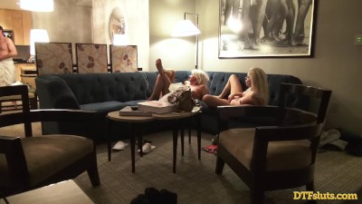 400px x 225px - Two Blonde Babes DP Anal In Real Swinger Group Sex Late Night Hotel Party  Porn Videos - Tube8