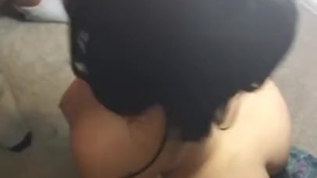 GF gives SLOPPY head to BF's friend while he's at work & then fucked hard!
