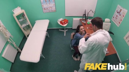 Fake Hospital Swallowing doctors hot cum helps soothe babes throat