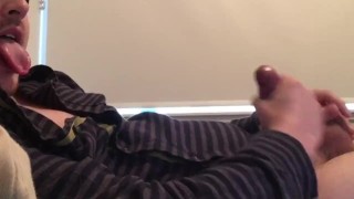 Cum on mouth and shirt
