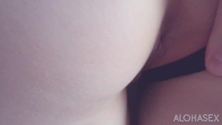 Hot Petite 19yo teen Gets Fucked Through Panties Close Up POV