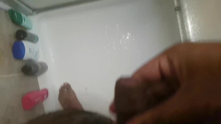 Shower piss and wank