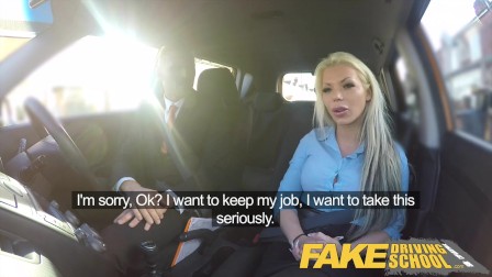 Fake Driving School Busty blonde examiners sexual skills secures her job