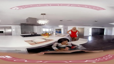 VR PORN - Thanksgiving Dinner Becomes a Wild Threesome with a Busty MILF
