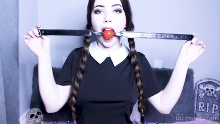 Wednesday Addams blowjob dildo fuck facial - lilcanadiangirl