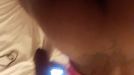 Ebony fucks while on the phone