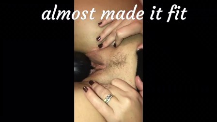 Milf takes Bad Dragon dildo and gets a facial while cumming on rabbit toy