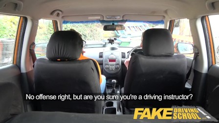 Fake Driving School Fake instructors hot car fuck with busty blonde minx
