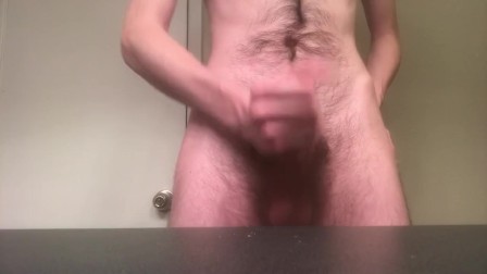 Horny hairy guy dropping his load