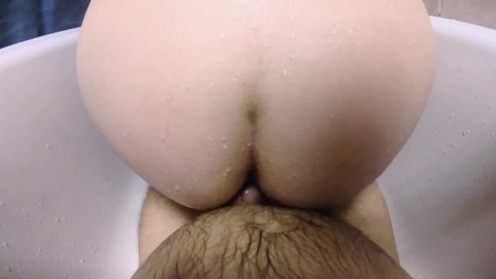 Ginger teen AssJob | Great Young Butt Cock Rubbing at Home in the Bath Tub