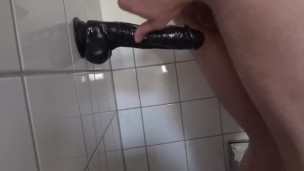 ftm transman pussy and asshole obscenely and properly fucked on a big dildo