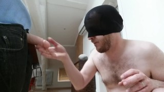 Straight guy fucked by huge cock, phantasm - practising and sucking dildo