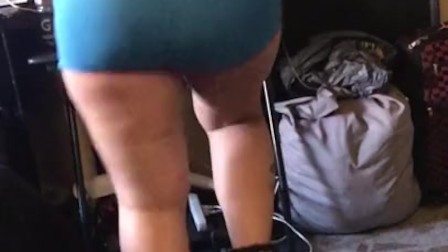Blue spandex shorts see through workout