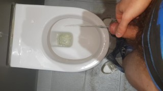 Pose on public toilet