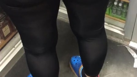 A day out with wife in see through leggings spandex