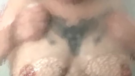 Surprised my wife in the shower and she sucked me till I came all over her!