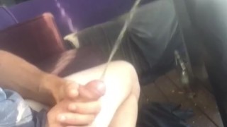 Pissing Aussie Outdoors On A Balcony