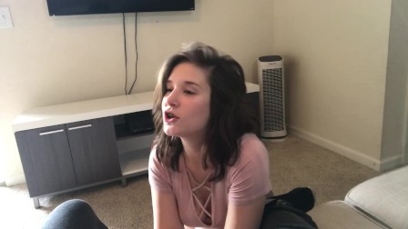 teen Stepsister Bribes blowjob Cum in Mouth