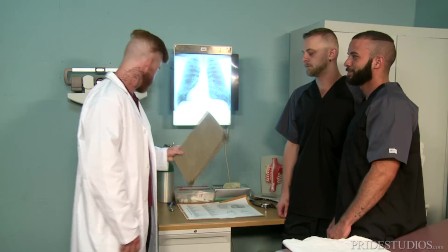 Rough Muscle Doctor Fucks His Interns - HOT GROUP!