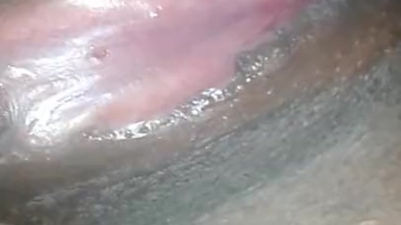 Upclose of huge wet throbing clit and tight pussy