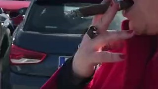 Cigar inhale in public