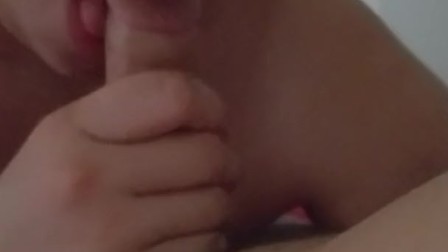 Girlfriend sucks cum out in the morning