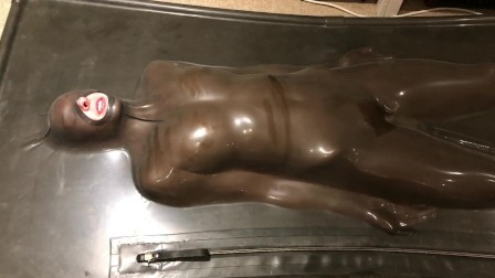 Latex rubber vacbed vacuum bed bondage orgasm wand BDSM