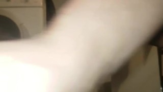 riding black dildo anal fuck