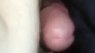 Hands free, cock gets messaged by vibrating pad, huge cum