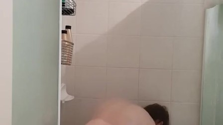 Playing with my pussy in the shower