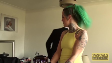 Inked subslut destroyed by maledom before tasting his cum