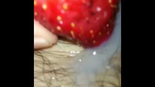 strawberry and cum.....