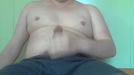 Chubby guy jerking off