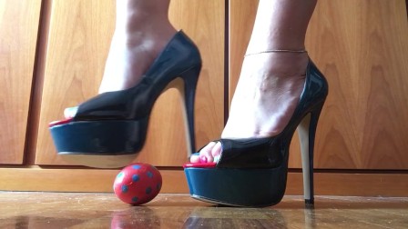 Crushing Easter Egg with sexy high heels
