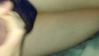 Submissive trap jerking off with tail in